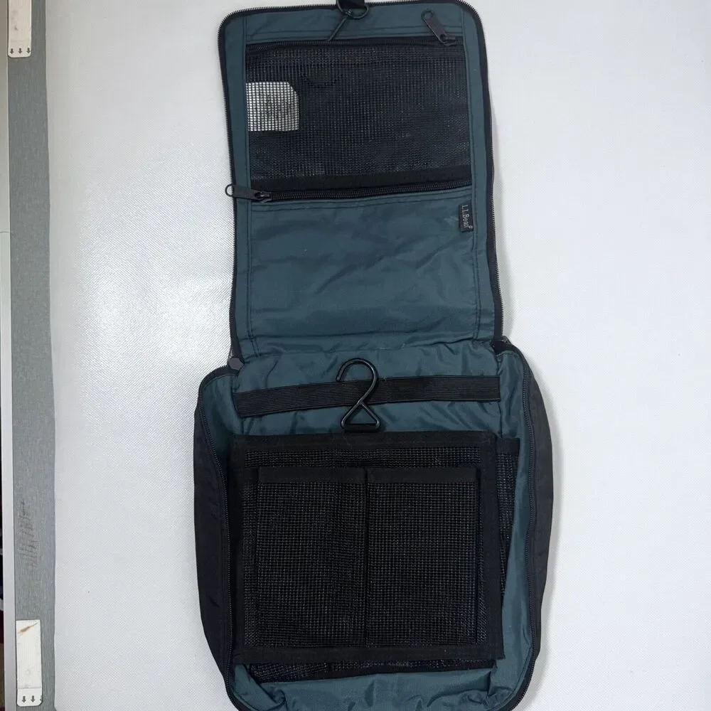 LL Bean Bag Personal Organizer Toiletry Black Green Travel Men Unisex Gorpcore